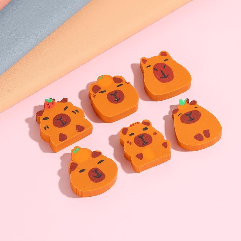 Kleeblatt Mini Capybara Erasers for Kids Bulk, 50 PCS Fun Cute Desk Pets for Kids Classroom, Treasure Box Prizes,Party Favors for Kids Goodie Bags, Back to School Gifts for Students - Image 3